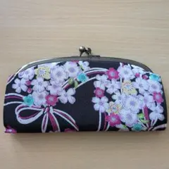 和柄　桜　がま口　財布