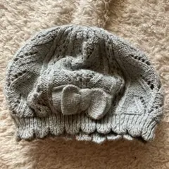 H&M ケーブル編み ベビー帽子 2-6mグレー