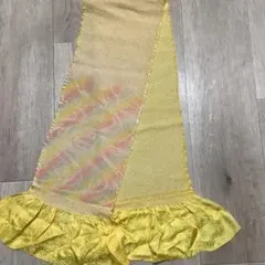 振袖用●未使用同然●染め分けの綺麗な色の正絹帯揚げ●総手絞り●黄色