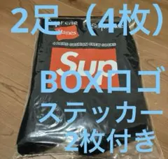 新品 Supreme Hanes ソックス 黒 2足分　2ペア 靴下 セット　②