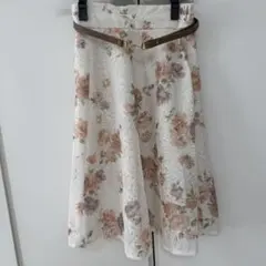 MISCH MASH【美品】花柄レース フレアスカート ベルト付き 上品のサムネイル