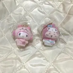 ちいかわサンリオ シークレットフロッキーマスコットチャーム 古本屋×マイメロ