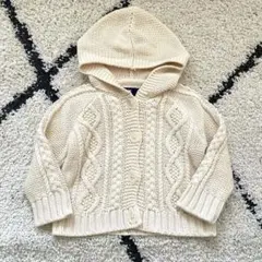 【最終値下げ】ベビーギャップ　ケーブル編みカーディガン70cm オフホワイト