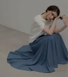 MIELI INVARIANT Panel Flare Skirt Blue