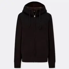 UNIQLO★ボアスウェットフルジップパーカ★ブラック★L