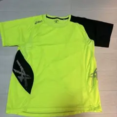 asics 陸上用シャツ 半袖 イエロー ブラック　L