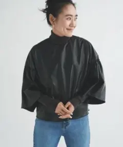 TOMORROWLAND 金子綾　フェイクレザー　ブラウス