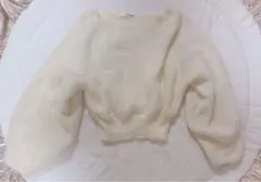 ROYAL PARTY アイボリー ボリュームスリーブ ニット　FREEサイズ