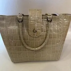 GRES クロコダイル型押しエナメルトートバッグ&ミニバッグ
