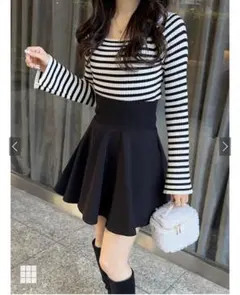 インパン裏地付きコルセット風フレアミニスカート ［gm728］GRL