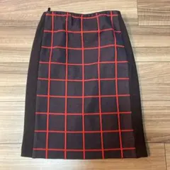 GEORGES RECH スカート　チェック　ネイビー