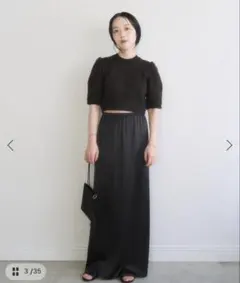 新品未使用タグ付きplage MY_silk satin スカート ブラック38のサムネイル