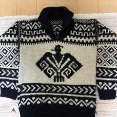 エスニック柄 ハイネックニットセーター　Lサイズ