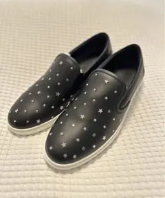未使用【サイズ43】【JIMMY CHOO】レザースニーカー【スタッズ】