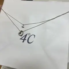 美品❣️4C ハート型2連ネックレス