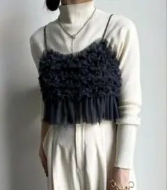 新品未使用 ¥12100 ドゥドゥ チュールビスチェ チャコールグレー