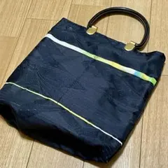 和装バック 着物生地風 黒 浴衣 着物