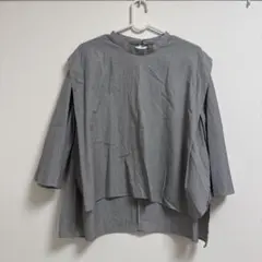 未使用　United Arrowsグレー ストライプ 長袖シャツ