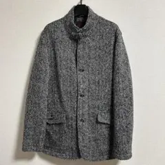 INSPIRE インスパイア ヘリンボーンパターン チェスターコート L 黒