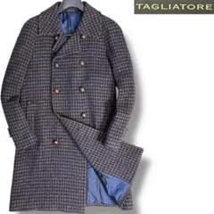 J3566 美品 タリアトーレ ELIAS ハウンドトゥース ダブルコート 48