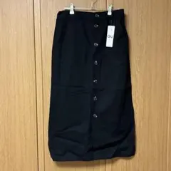 【新品未使用】GU フロントボタンナロースカート　黒　ブラック XL