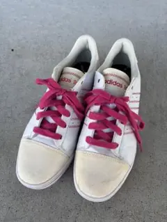 【美品】adidas ゴルフシューズ 女性用 ホワイト/ピンク