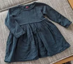 BONTON ダークグリーン 長袖ワンピース 4A