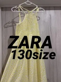 ZARA イエロー花柄キャミワンピース