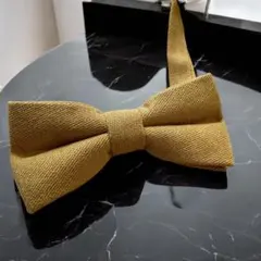 蝶ネクタイ 生成り マスタード からし色 結婚式 挙式 二次会 お洒落 卒業式