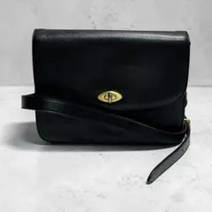 COACH オールドコーチ　ターンロック　ショルダーバッグ　イタリア製　黒のサムネイル