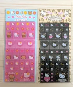 【国内正規品】タイルシール　ハローキティ　日焼けキティ　2枚セット　黒　ヒョウ柄