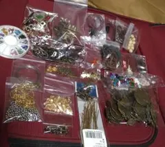 ハンドメイド　パーツ　まとめ売り　大量　金属パーツ　金属フレーム　金属チェーン