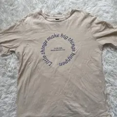 ロゴプリント 半袖Tシャツ ベージュ