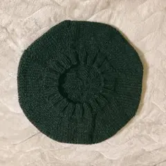 タム・ビッグベレー帽　ニット帽　ブラック　大きめベレー帽　男女兼用　手編　ラスタ