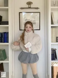 GRLクリーム色 ボアジャケット Fサイズ