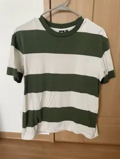 UNIQLO x Marimekko ボーダーTシャツ カーキ Lのサムネイル