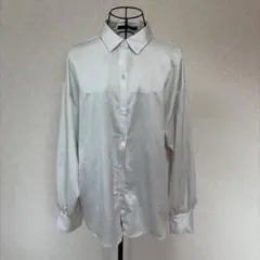 OFALO 長袖シャツ　Mサイズ　パフ　オーバーサイズ　白系　光沢有り