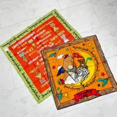 新品未使用★カステルバジャック 大判ハンカチ２枚セット 個性的な柄 男女OK