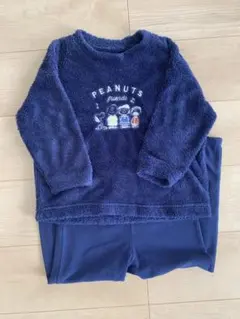 PEANUTS フリースパジャマ 上下セット ネイビー