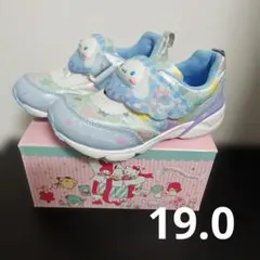 スニーカー　19.0cm　ムーンスター　光る　サンリオ　シナモロール