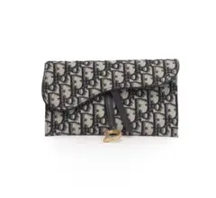 DIOR Saddle チェーンウォレット デニムブルー WOC 二つ折り