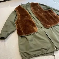 ファーベスト付きモッズコート