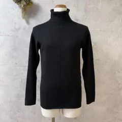 【アメリカンホリック】 L タートルネック プルオーバー ニット レイヤード 黒