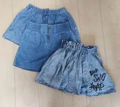 デニムハーフパンツ 3点セット