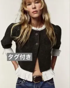 新品未使用　Zara ポプリンコンビニットジャケット