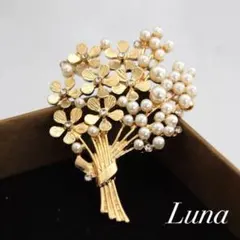 フラワー ブーケ ブローチ 上品 フォーマル フェイク パール