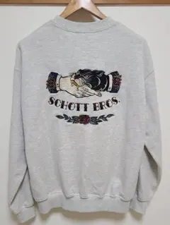 Schott CREW SWEAT SHAKE HAND & PANTHER