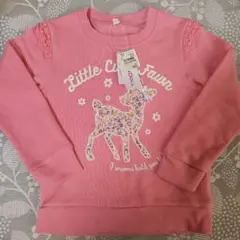 西松屋　訳あり　ピンク 鹿イラスト トレーナー 120