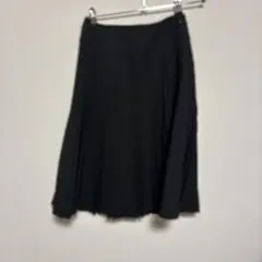 ブラック プリーツスカート ひざ丈　M相当