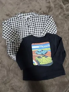 HOT WHEELS Tシャツ＆チェックシャツセット 80cm